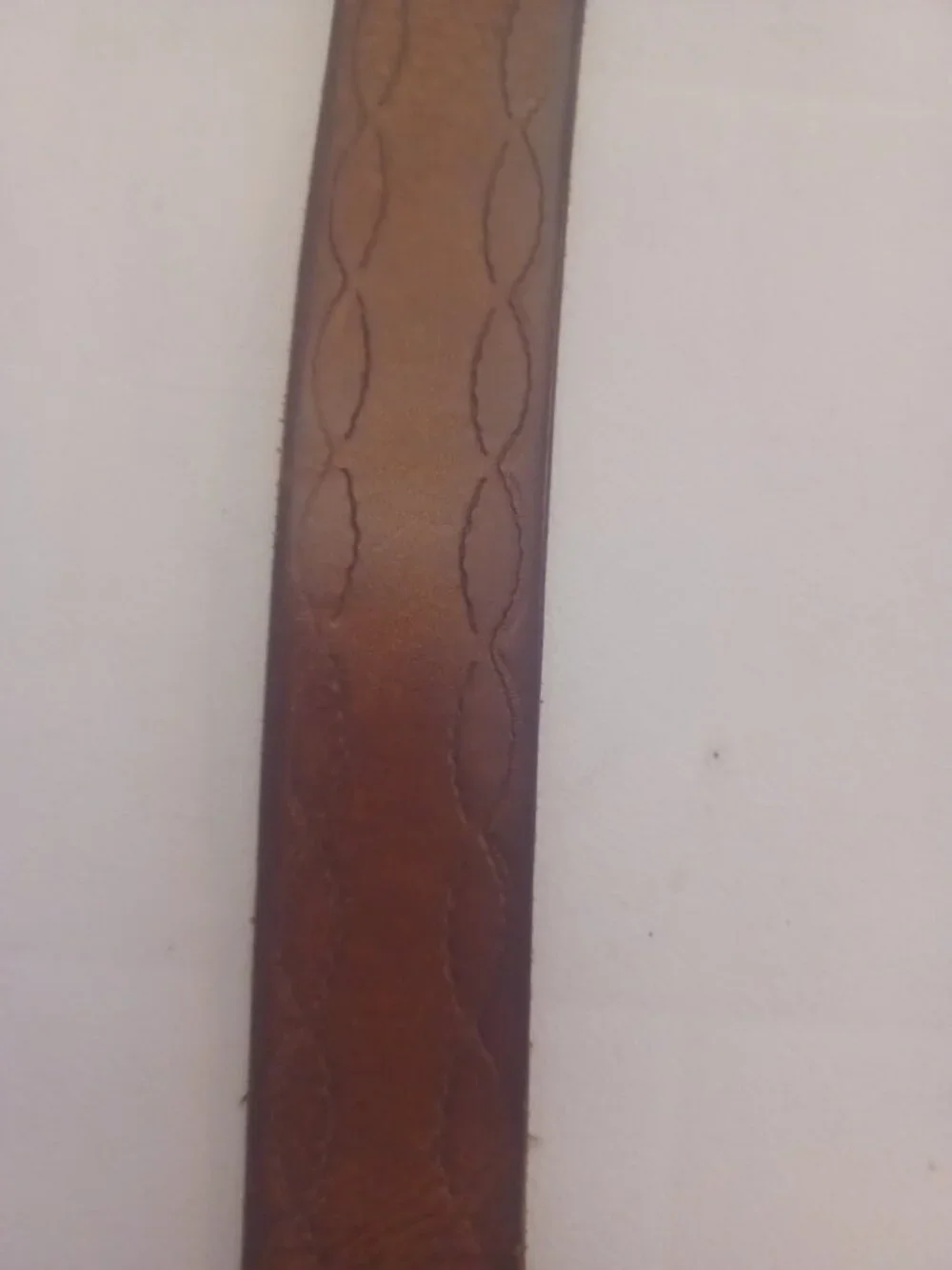 Vintage 80s GAP Leather Belt Made in USA Wavy Embossed Pattern Boho Western - Picture 4 of 6